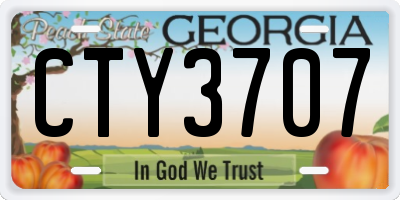 GA license plate CTY3707