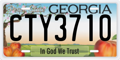 GA license plate CTY3710