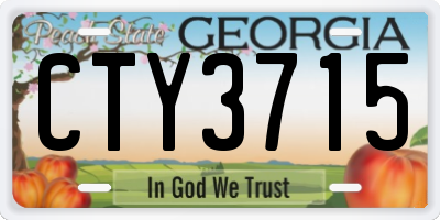 GA license plate CTY3715