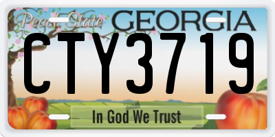 GA license plate CTY3719