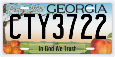 GA license plate CTY3722