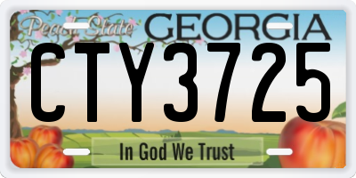 GA license plate CTY3725