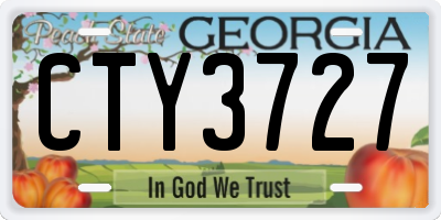 GA license plate CTY3727