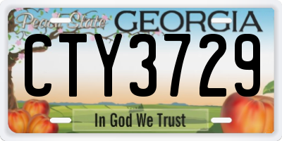 GA license plate CTY3729