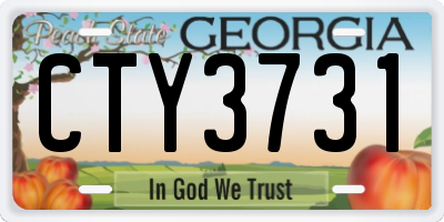 GA license plate CTY3731