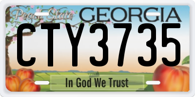 GA license plate CTY3735