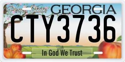 GA license plate CTY3736