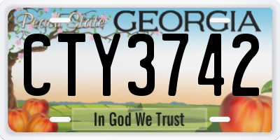 GA license plate CTY3742