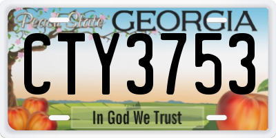 GA license plate CTY3753
