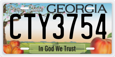 GA license plate CTY3754