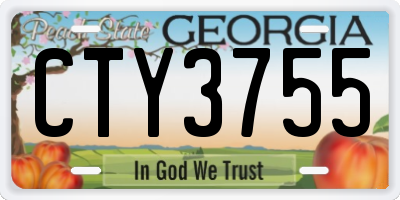 GA license plate CTY3755