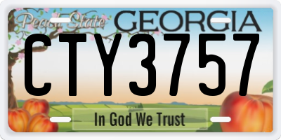 GA license plate CTY3757