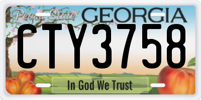 GA license plate CTY3758