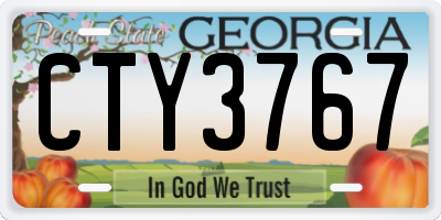 GA license plate CTY3767