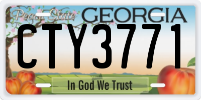 GA license plate CTY3771