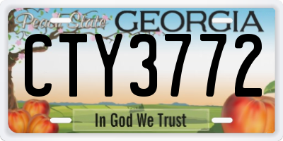 GA license plate CTY3772