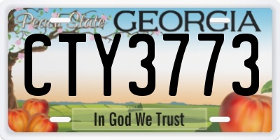 GA license plate CTY3773