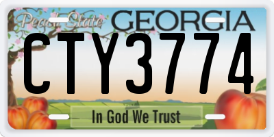 GA license plate CTY3774