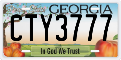 GA license plate CTY3777