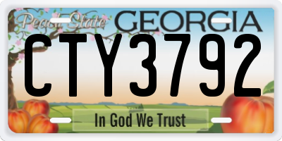 GA license plate CTY3792
