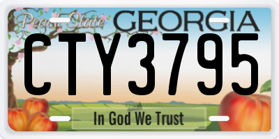 GA license plate CTY3795