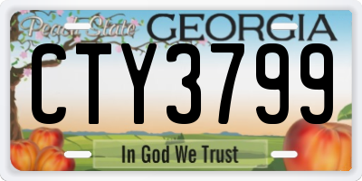 GA license plate CTY3799
