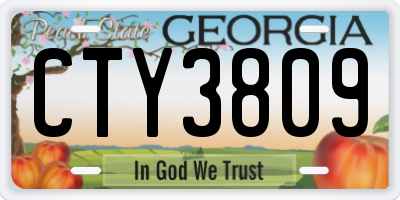 GA license plate CTY3809
