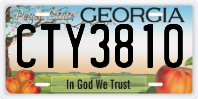 GA license plate CTY3810