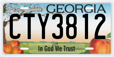 GA license plate CTY3812