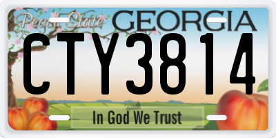 GA license plate CTY3814
