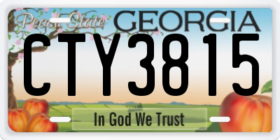 GA license plate CTY3815