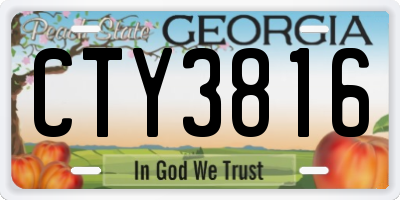 GA license plate CTY3816