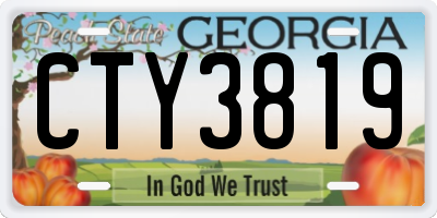 GA license plate CTY3819