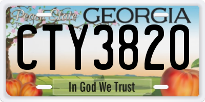 GA license plate CTY3820