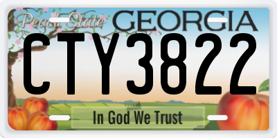 GA license plate CTY3822