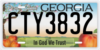 GA license plate CTY3832