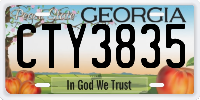 GA license plate CTY3835