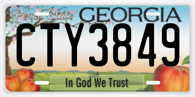 GA license plate CTY3849