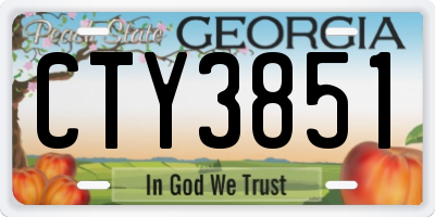 GA license plate CTY3851