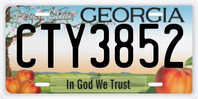 GA license plate CTY3852