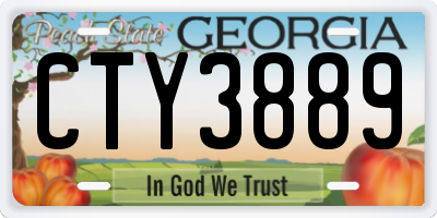 GA license plate CTY3889