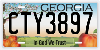 GA license plate CTY3897