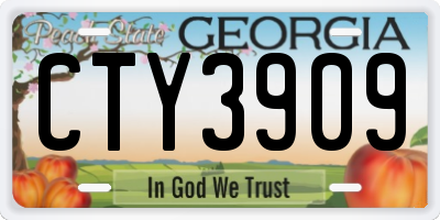 GA license plate CTY3909