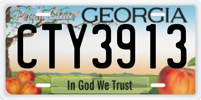GA license plate CTY3913