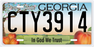 GA license plate CTY3914