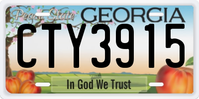 GA license plate CTY3915