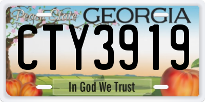 GA license plate CTY3919