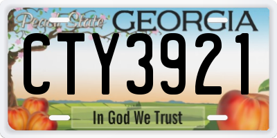 GA license plate CTY3921