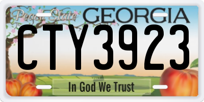 GA license plate CTY3923