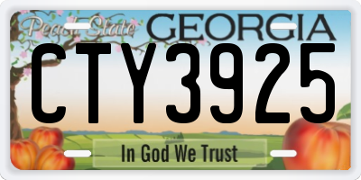 GA license plate CTY3925